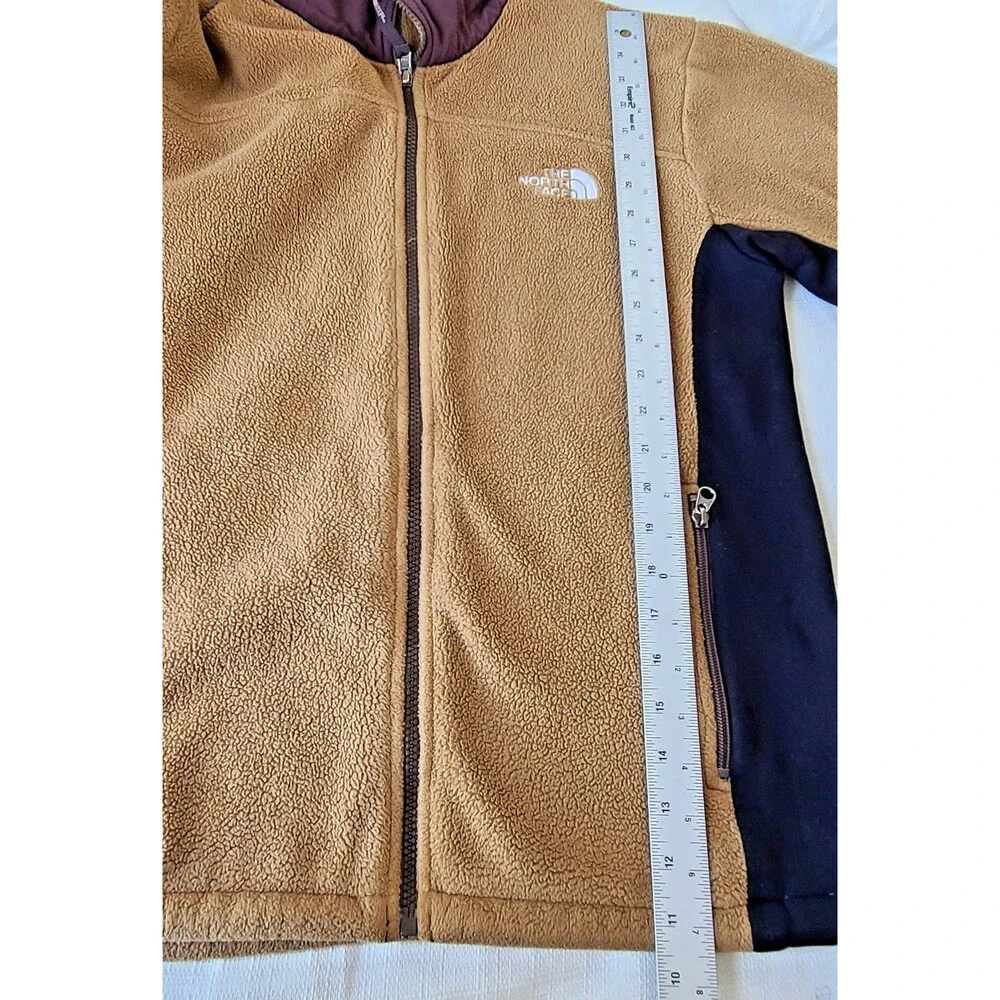 The North Face Polartec Fleece Jacket Tan Brown Full Zip Men's Small Jacket